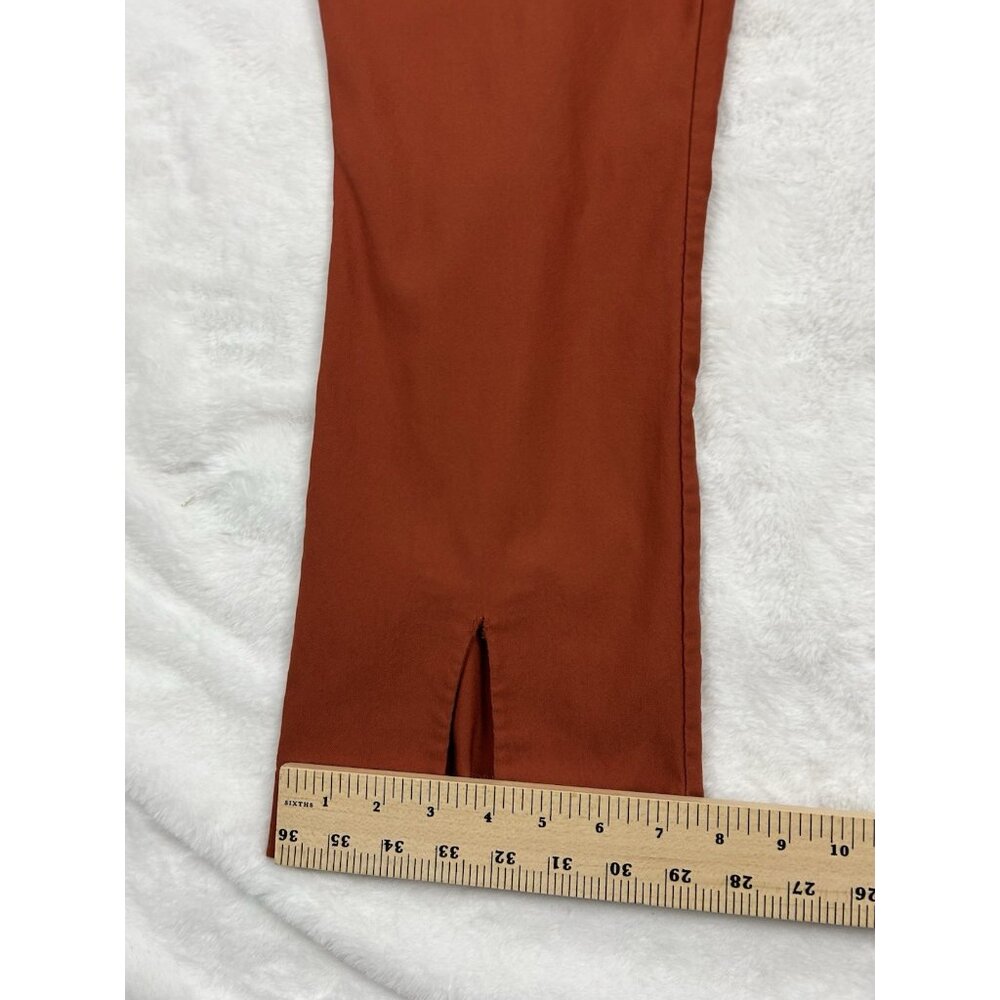 Nanette Lepore Women's Orange Pull On Slit Cuff Cropped Pants Size Large Rayon - Picture 5 of 9